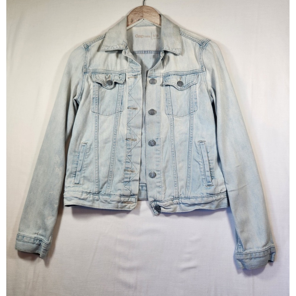 Gap 1969 Denim Trucker Jacket Light Wash Blue Small S/P Cotton Jean Jacket